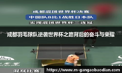 成都羽毛球队逆袭世界杯之路背后的奋斗与荣耀